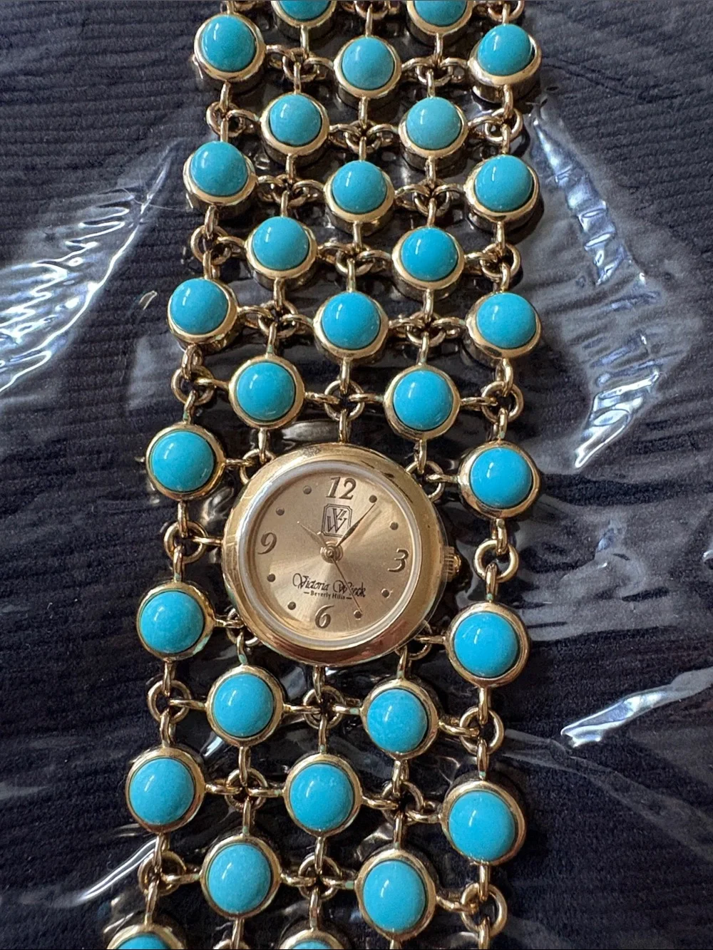 Victoria Wieck Beverly Hills Womens Watch 22mm Blue Cabachon B8536